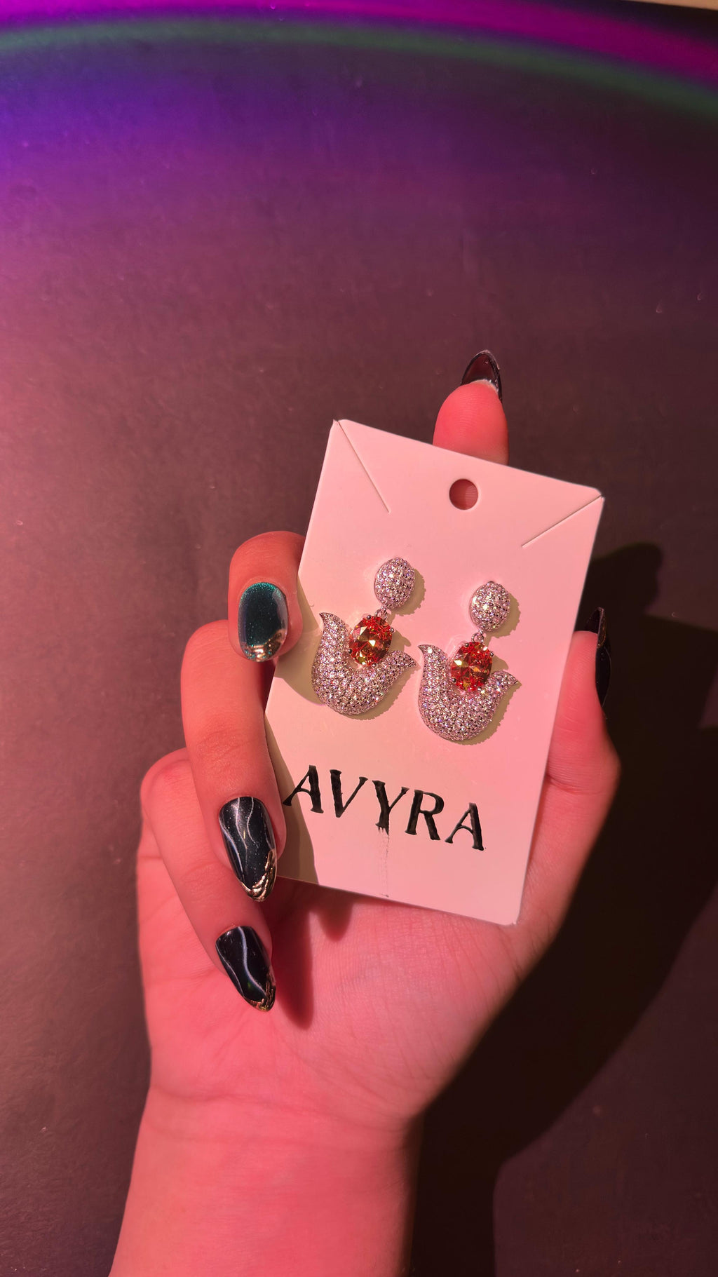 Elara Champagne Earrings