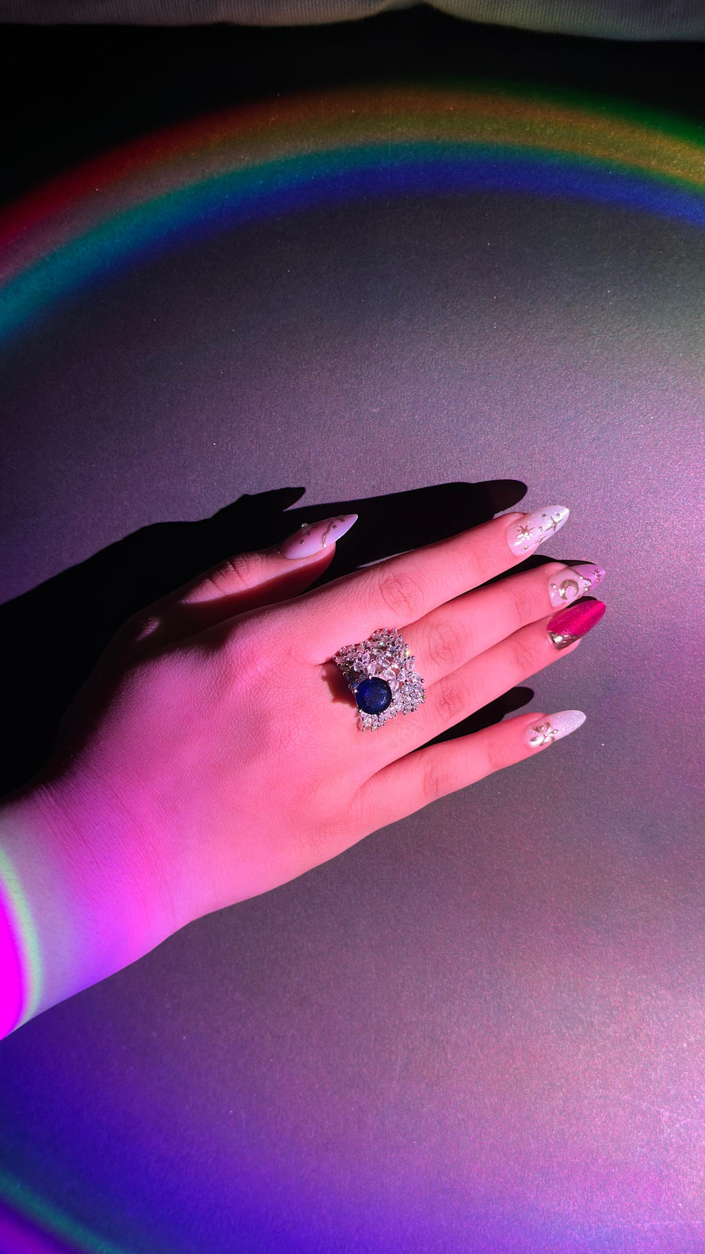 Sapphire Silver Blue Luxury Ring