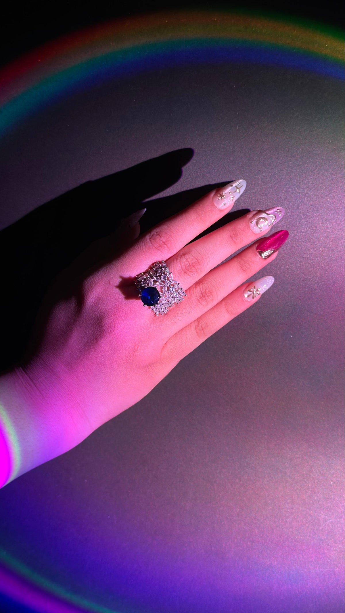 Sapphire Silver Blue Luxury Ring