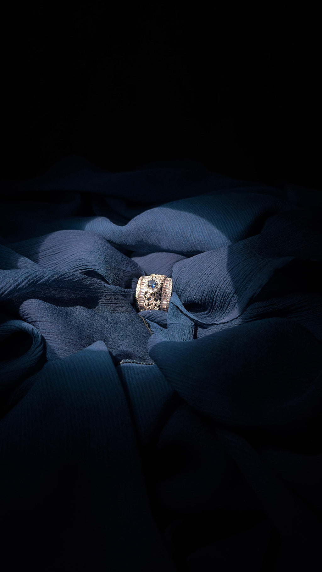 Silver Zircon Luxury Blue Ring