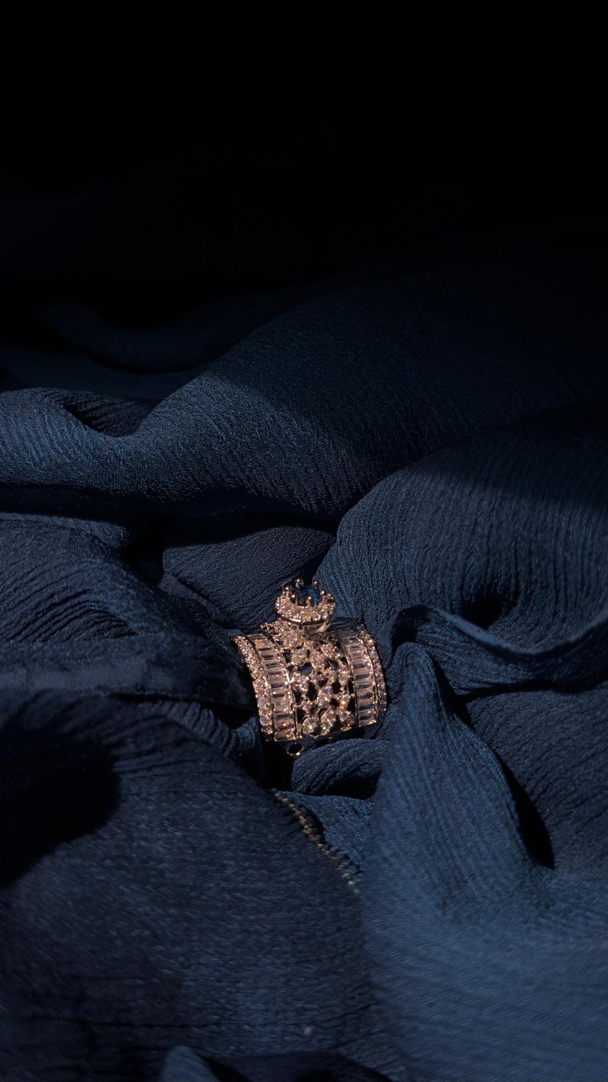 Silver Zircon Luxury Blue Ring