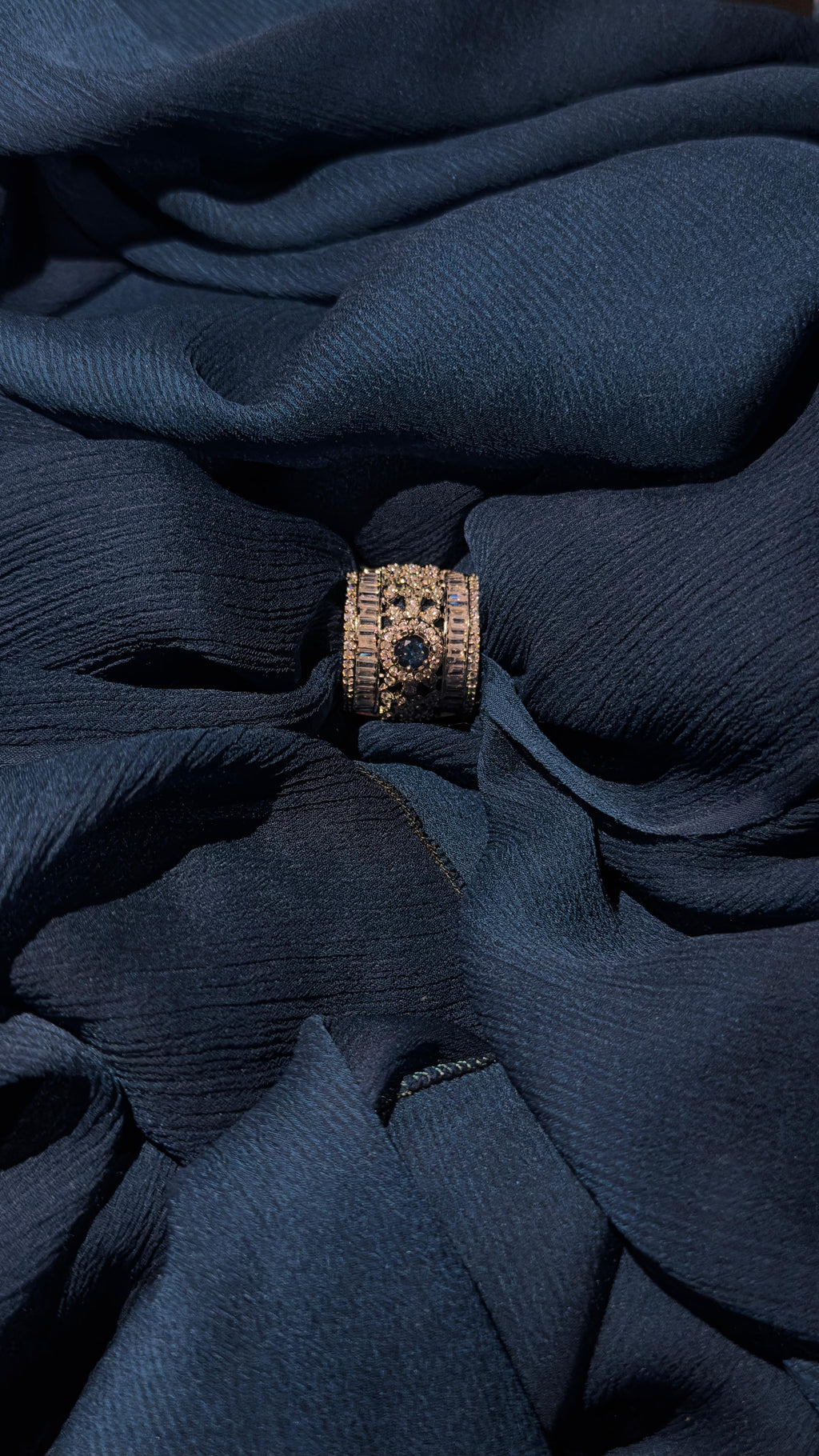 Silver Zircon Luxury Blue Ring