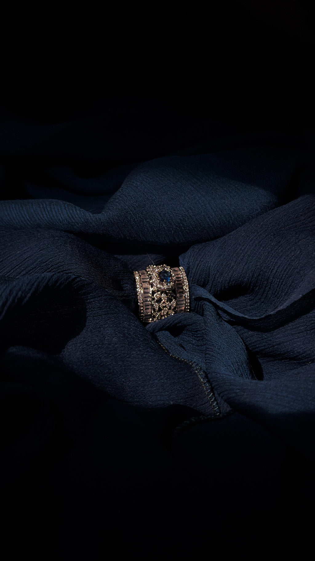 Silver Zircon Luxury Blue Ring