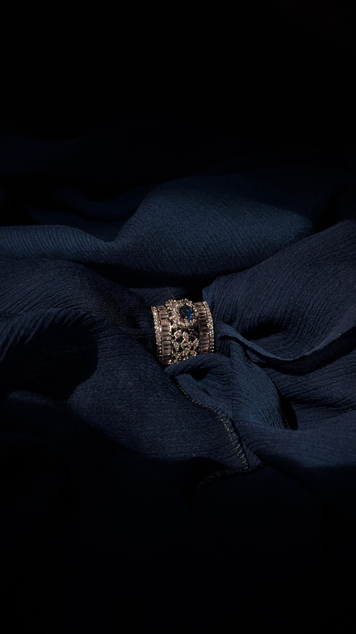 Silver Zircon Luxury Blue Ring