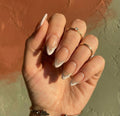 Glittery French Almond Shaped Press-On Nails