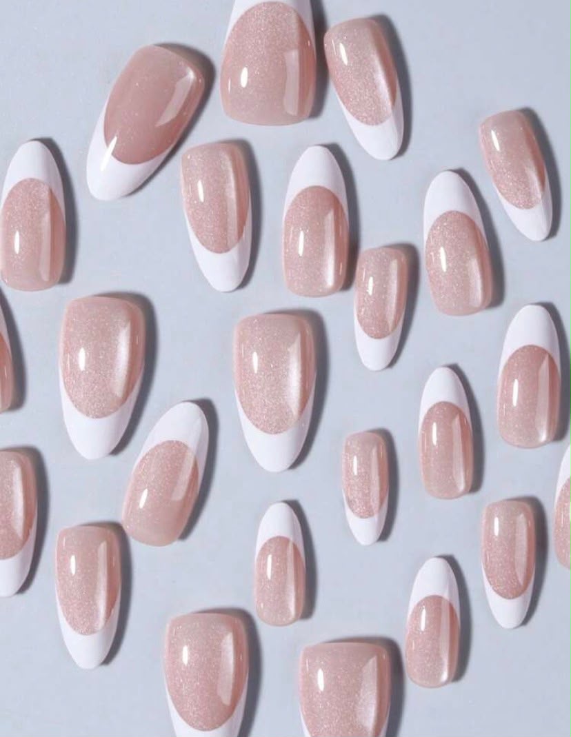 Premium Cat Eye French Almond Shaped Press-On Nails