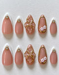 French 3D Nail Art Almond Shaped Press-On Nails