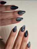Grey Cat Eye Almond Shaped Press-On Nails