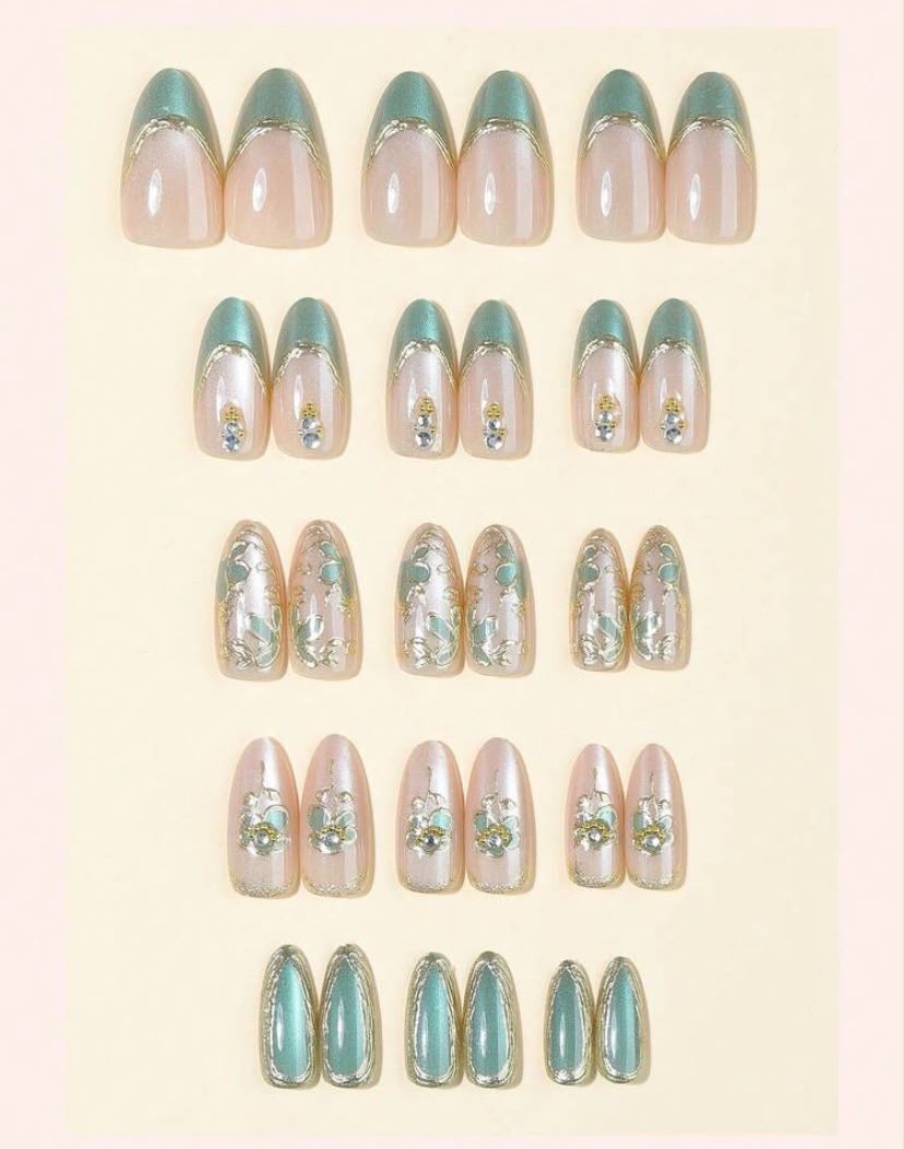 Mint Green Almond Shaped Press-On Nails