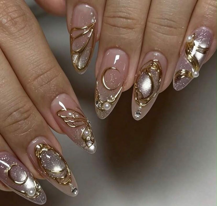 Butterfly Cat Eye Almond Shaped Press-On Nails