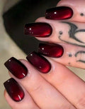 Luxury Red Cat Eye Square Shaped Press-On Nails